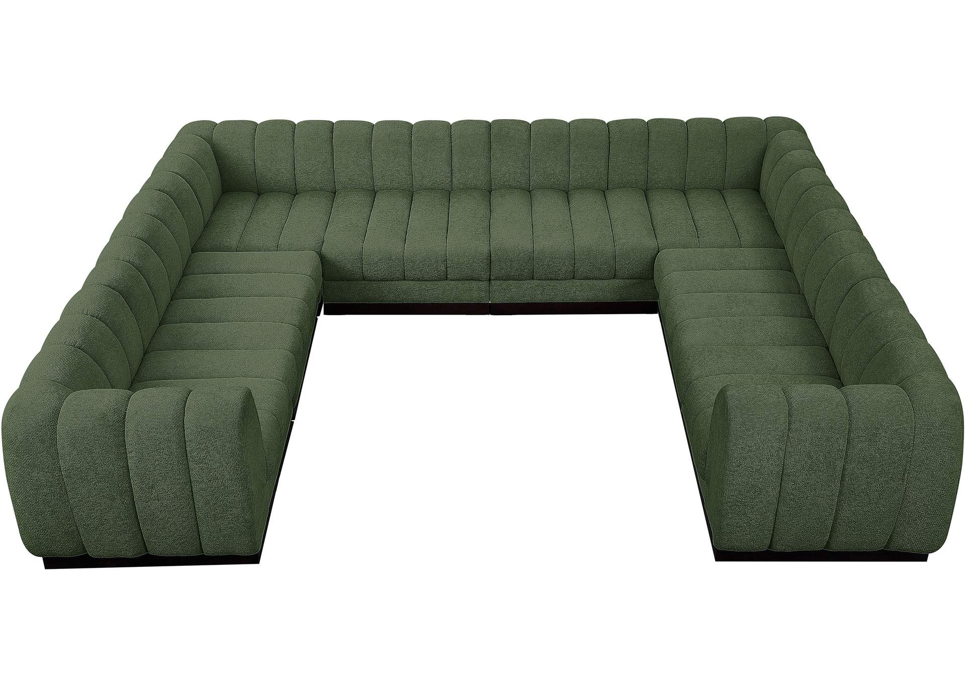 Quinn Green Chenille Fabric Modular Sectional,Meridian Furniture