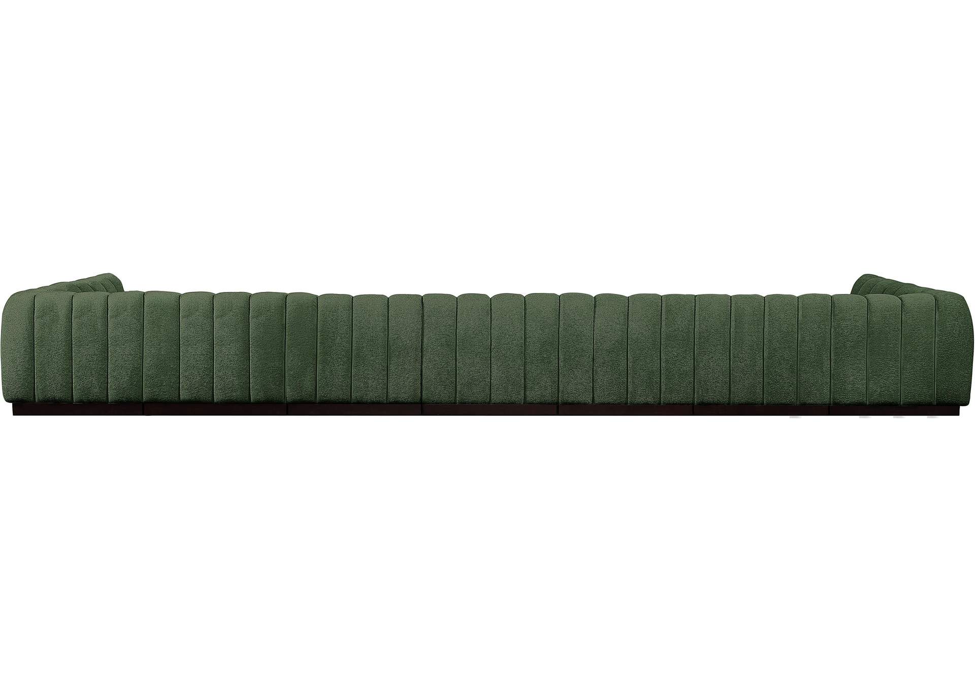 Quinn Green Chenille Fabric Modular Sectional,Meridian Furniture