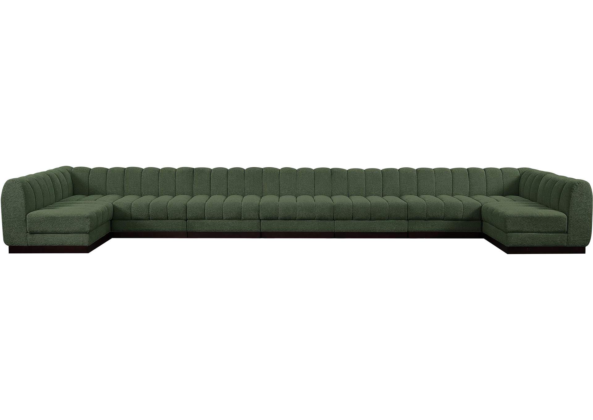 Quinn Green Chenille Fabric Modular Sectional,Meridian Furniture