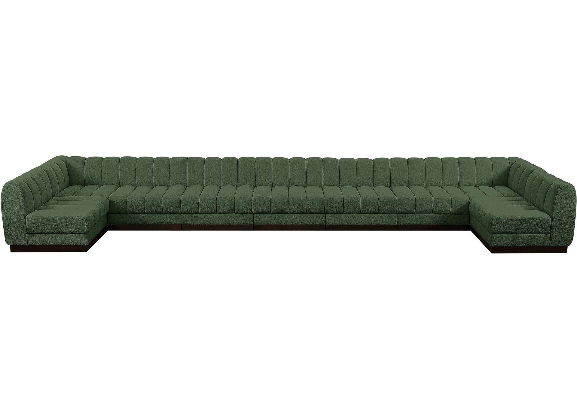 Quinn Green Chenille Fabric Modular Sectional,Meridian Furniture