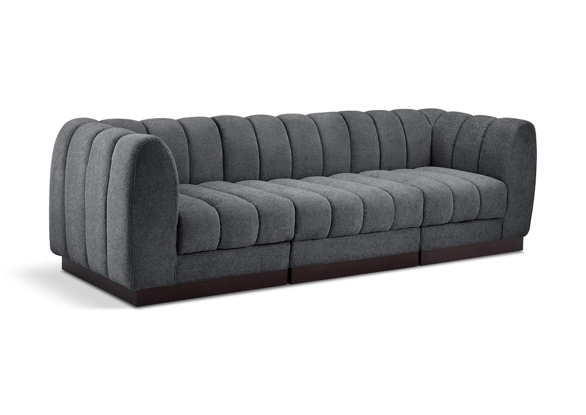 Quinn Grey Chenille Fabric Modular Sofa,Meridian Furniture