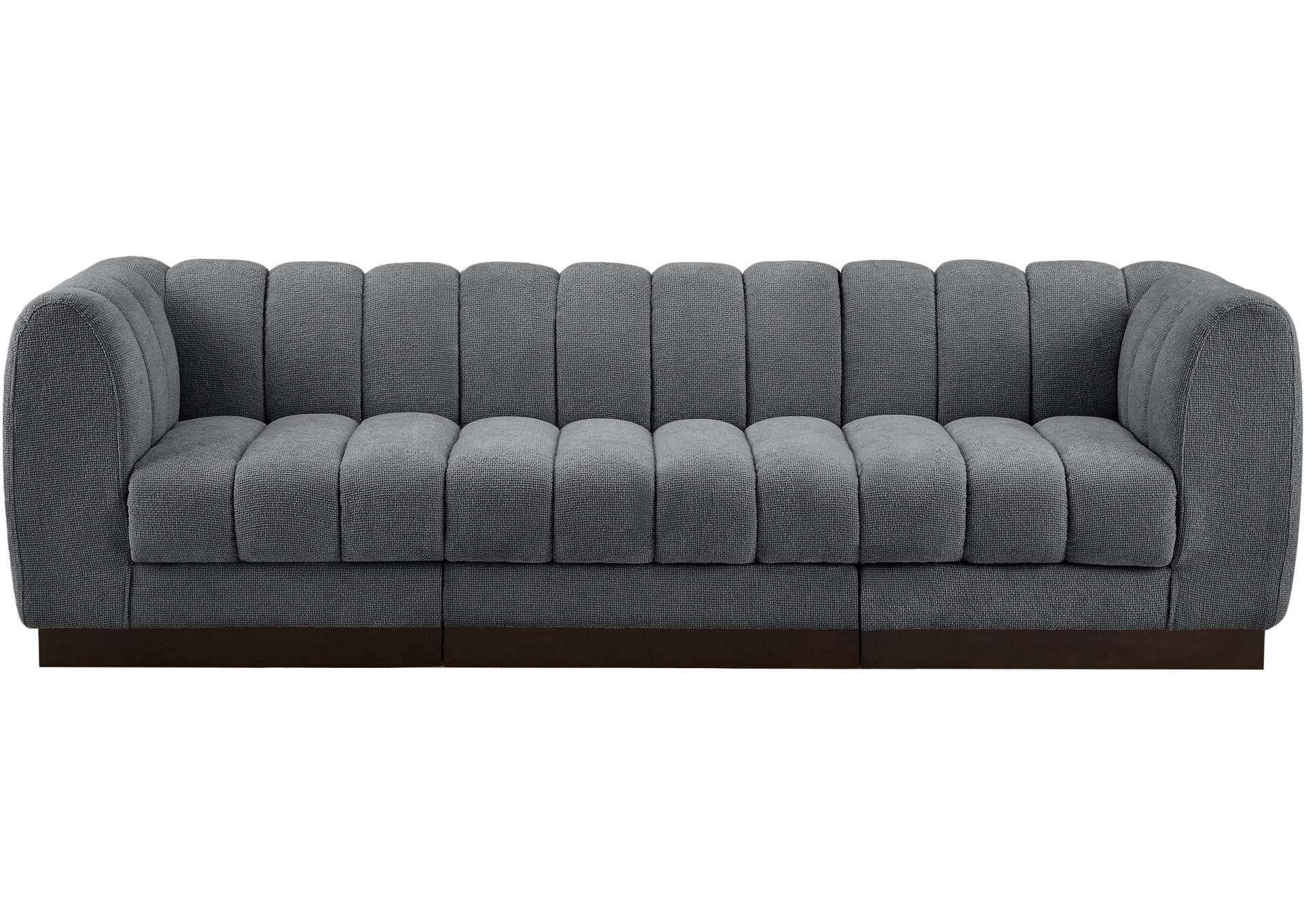 Quinn Grey Chenille Fabric Modular Sofa,Meridian Furniture