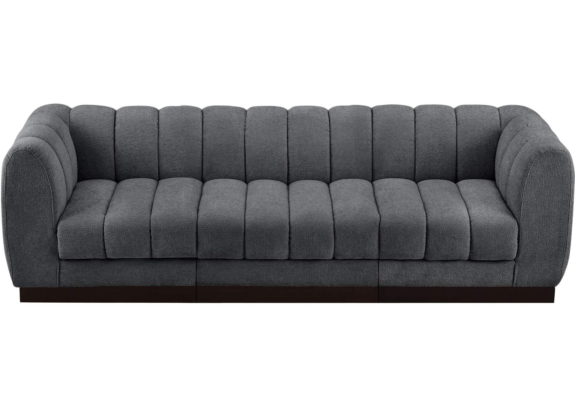 Quinn Grey Chenille Fabric Modular Sofa,Meridian Furniture