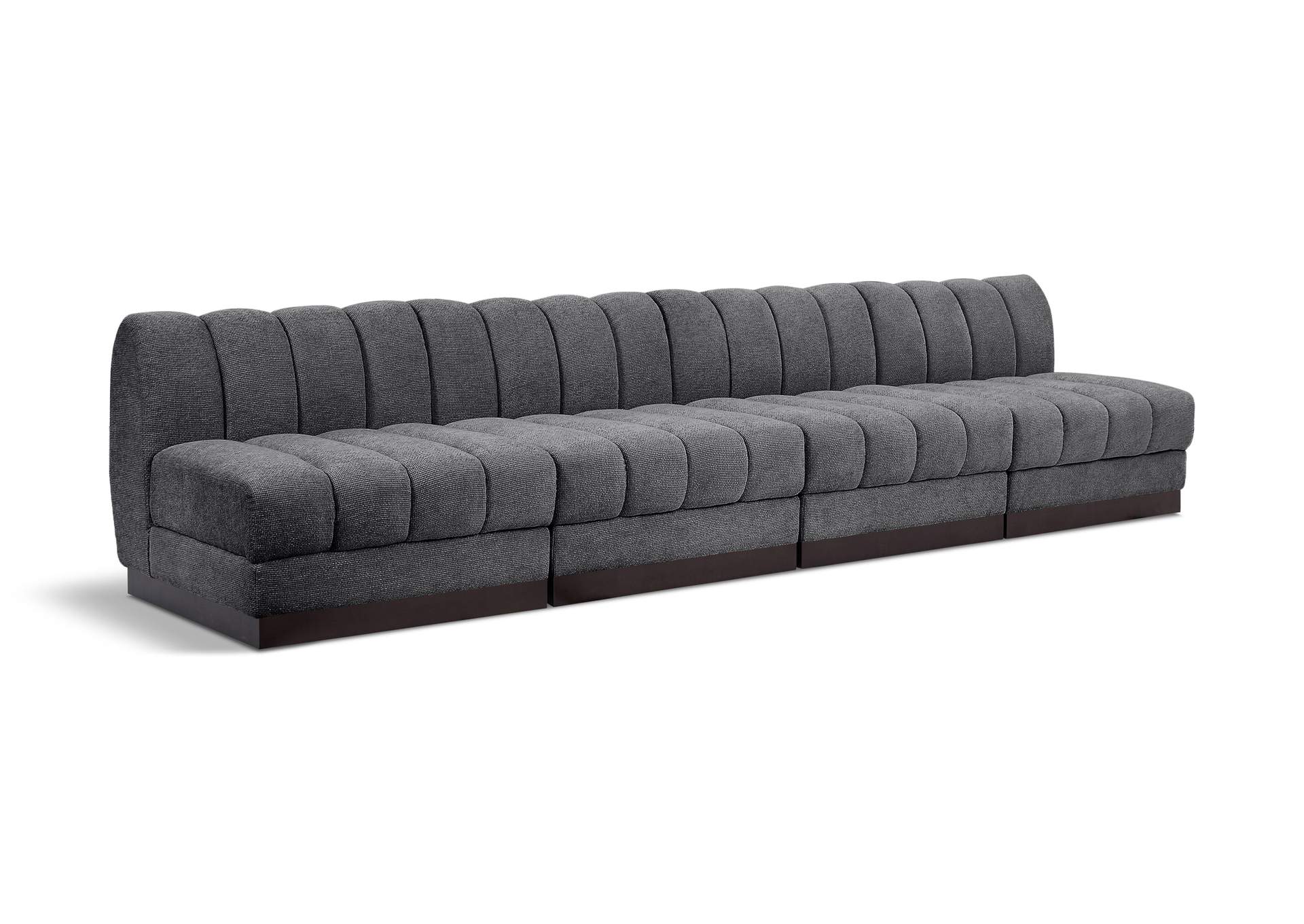 Quinn Grey Chenille Fabric Modular Sofa,Meridian Furniture