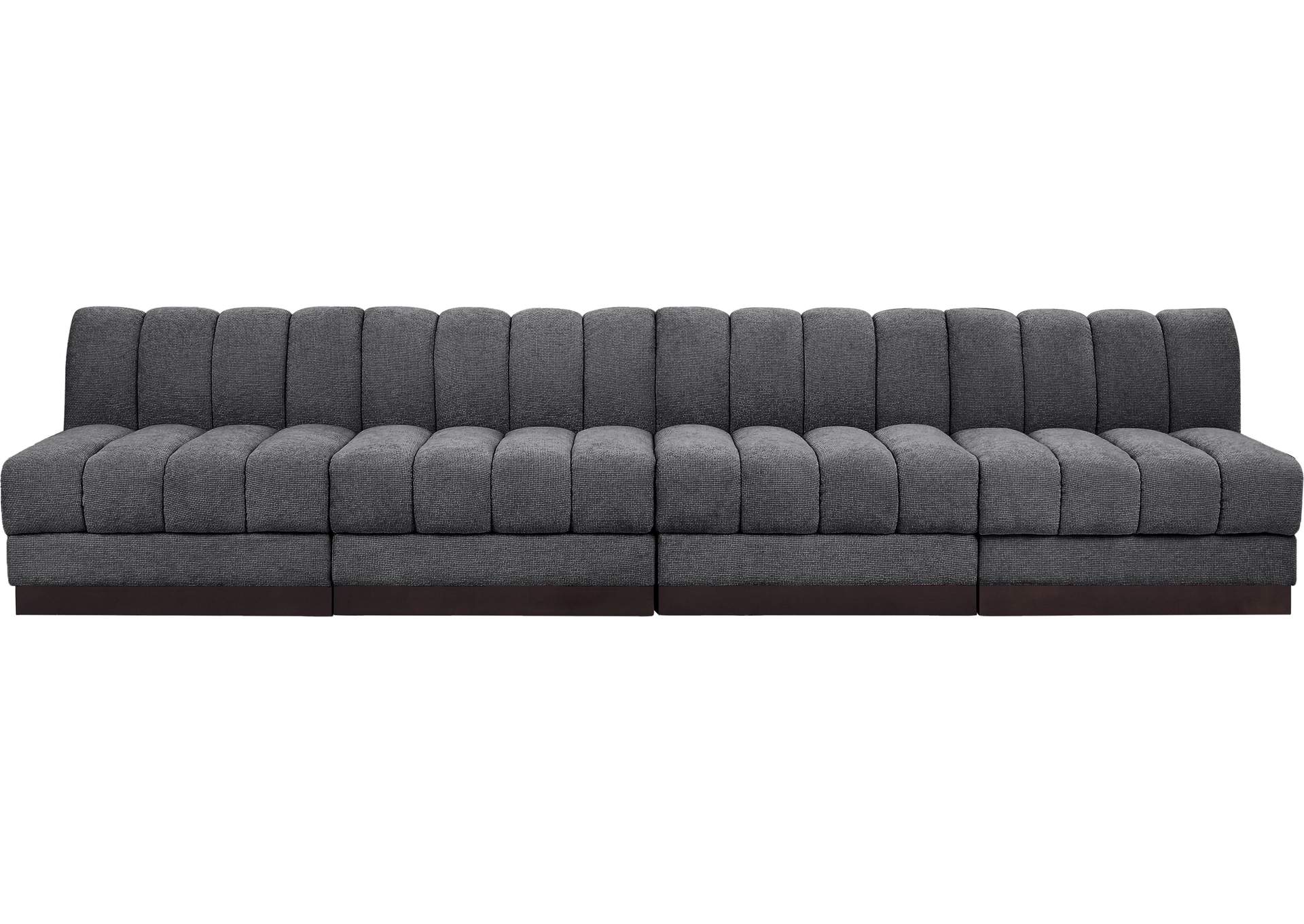 Quinn Grey Chenille Fabric Modular Sofa,Meridian Furniture