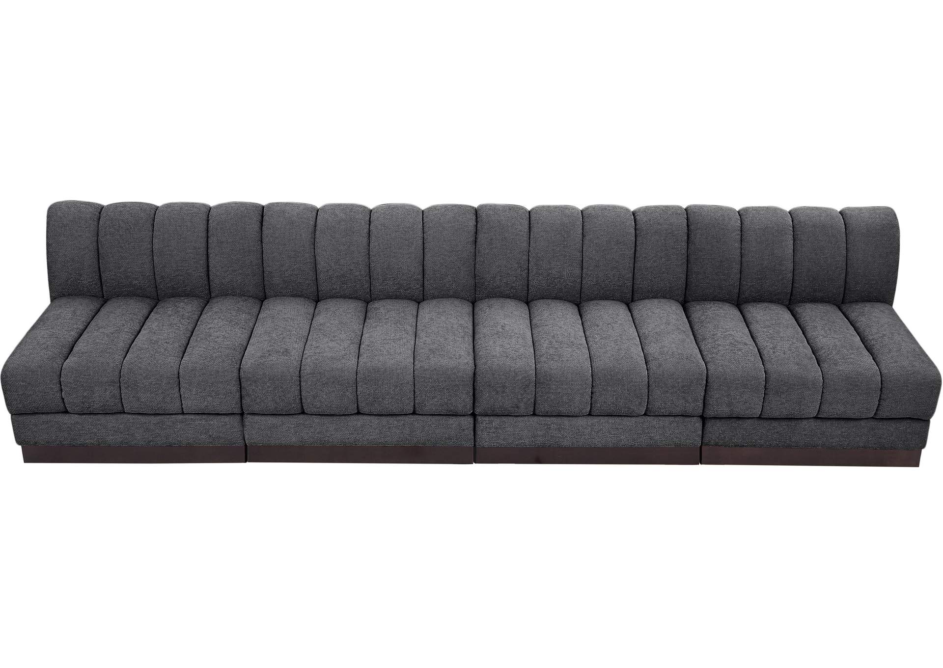 Quinn Grey Chenille Fabric Modular Sofa,Meridian Furniture