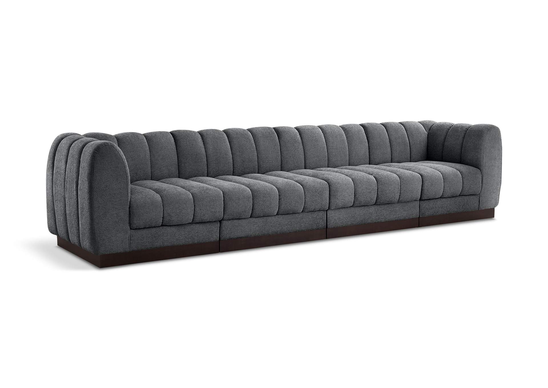 Quinn Grey Chenille Fabric Modular Sofa,Meridian Furniture