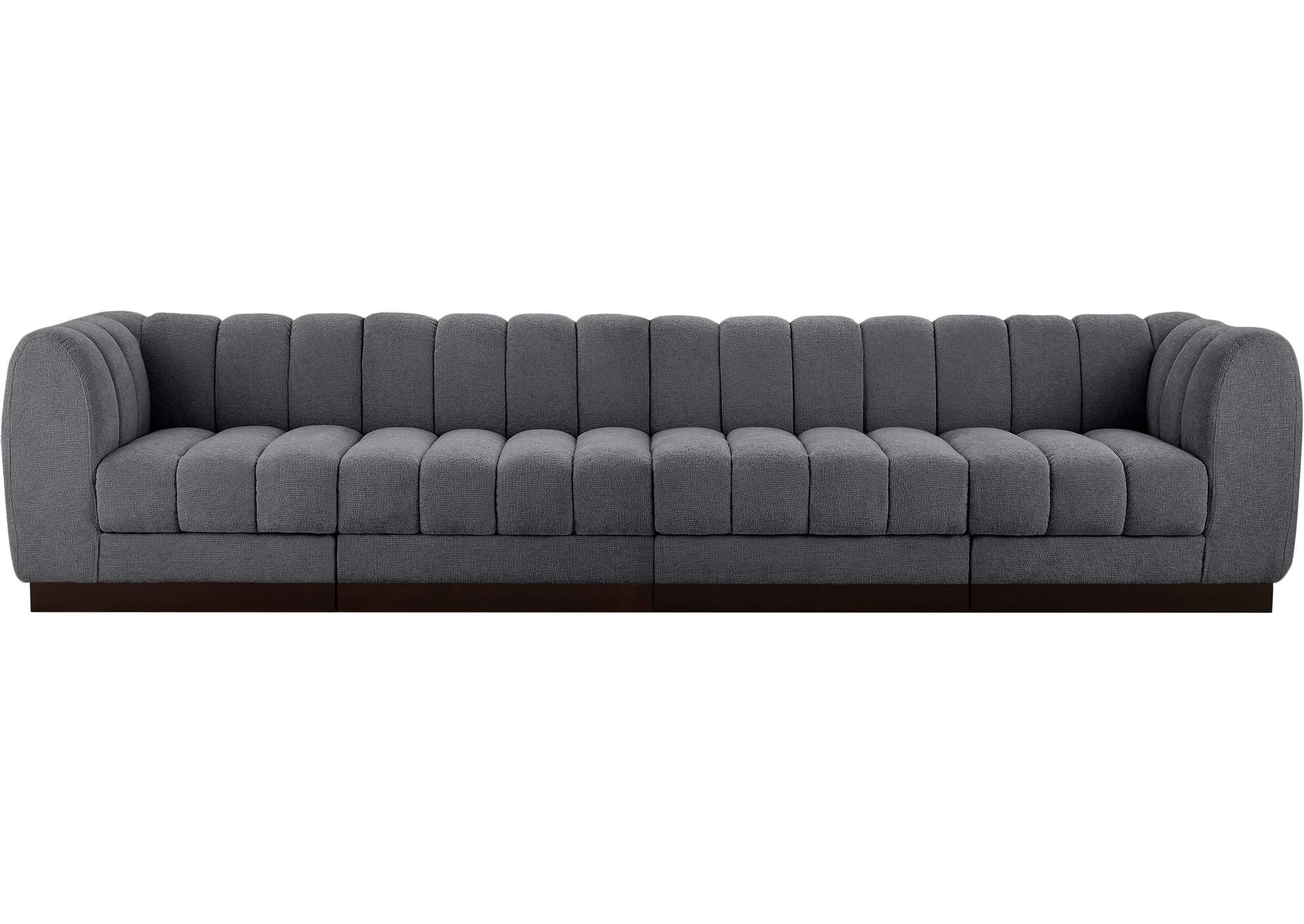 Quinn Grey Chenille Fabric Modular Sofa,Meridian Furniture