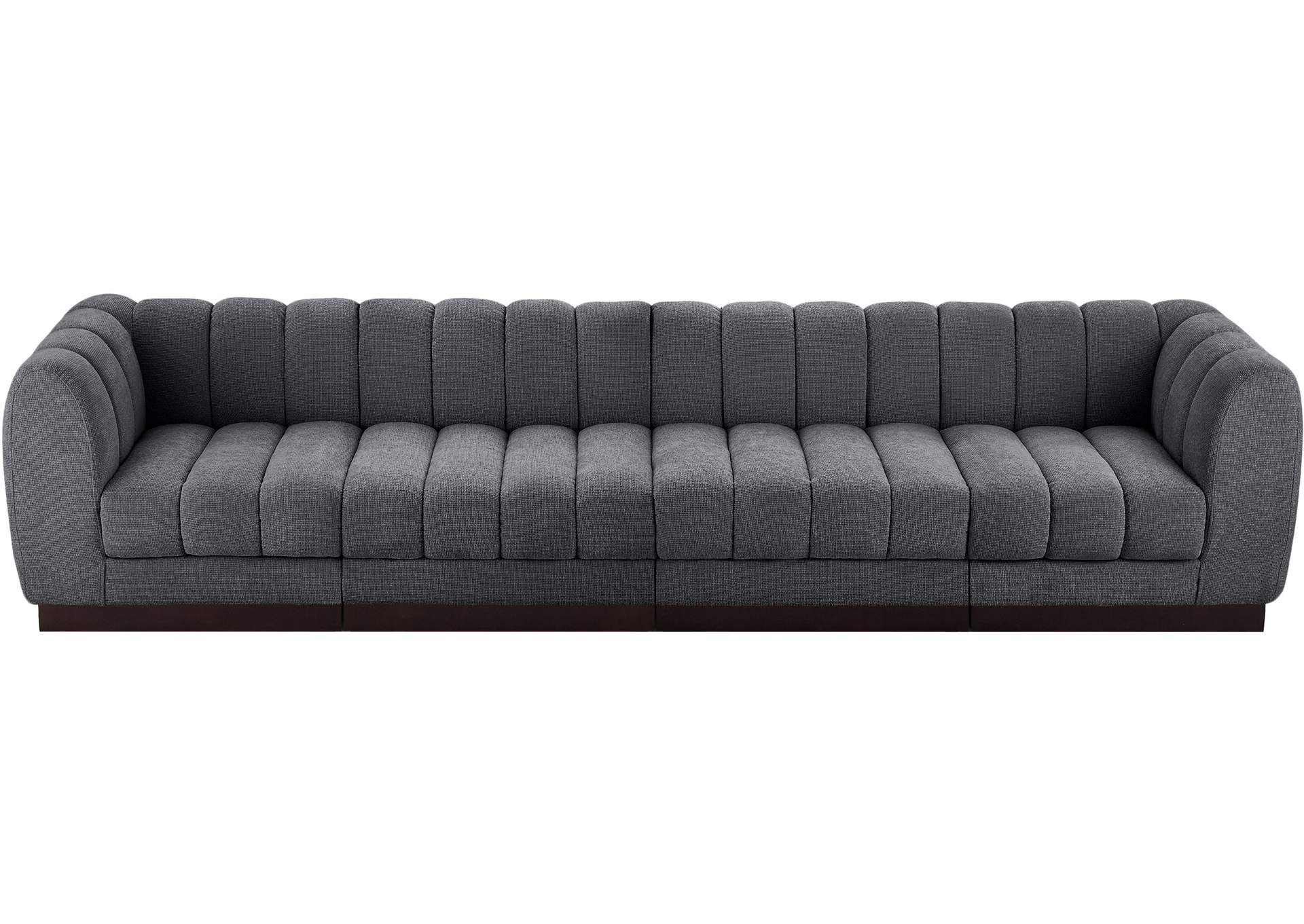 Quinn Grey Chenille Fabric Modular Sofa,Meridian Furniture