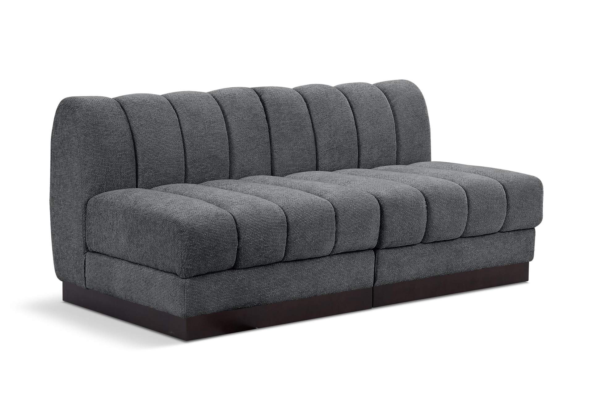 Quinn Grey Chenille Fabric Modular Sofa,Meridian Furniture