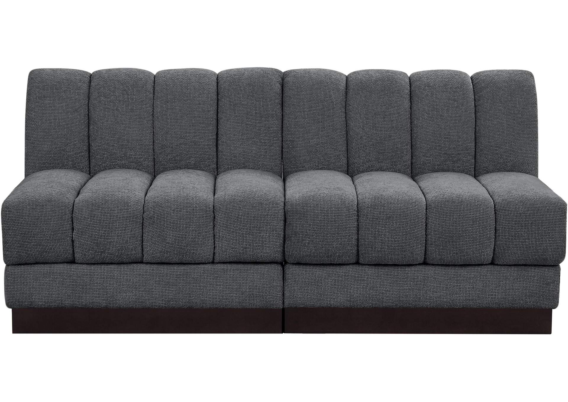 Quinn Grey Chenille Fabric Modular Sofa,Meridian Furniture