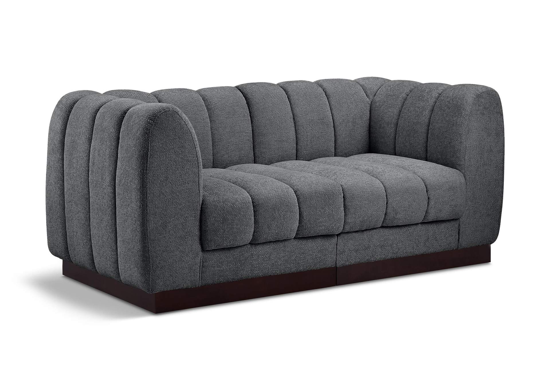 Quinn Grey Chenille Fabric Modular Sofa,Meridian Furniture