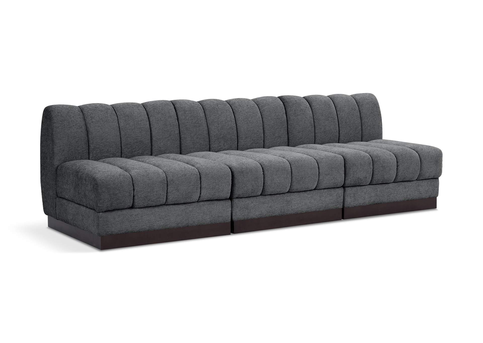 Quinn Grey Chenille Fabric Modular Sofa,Meridian Furniture