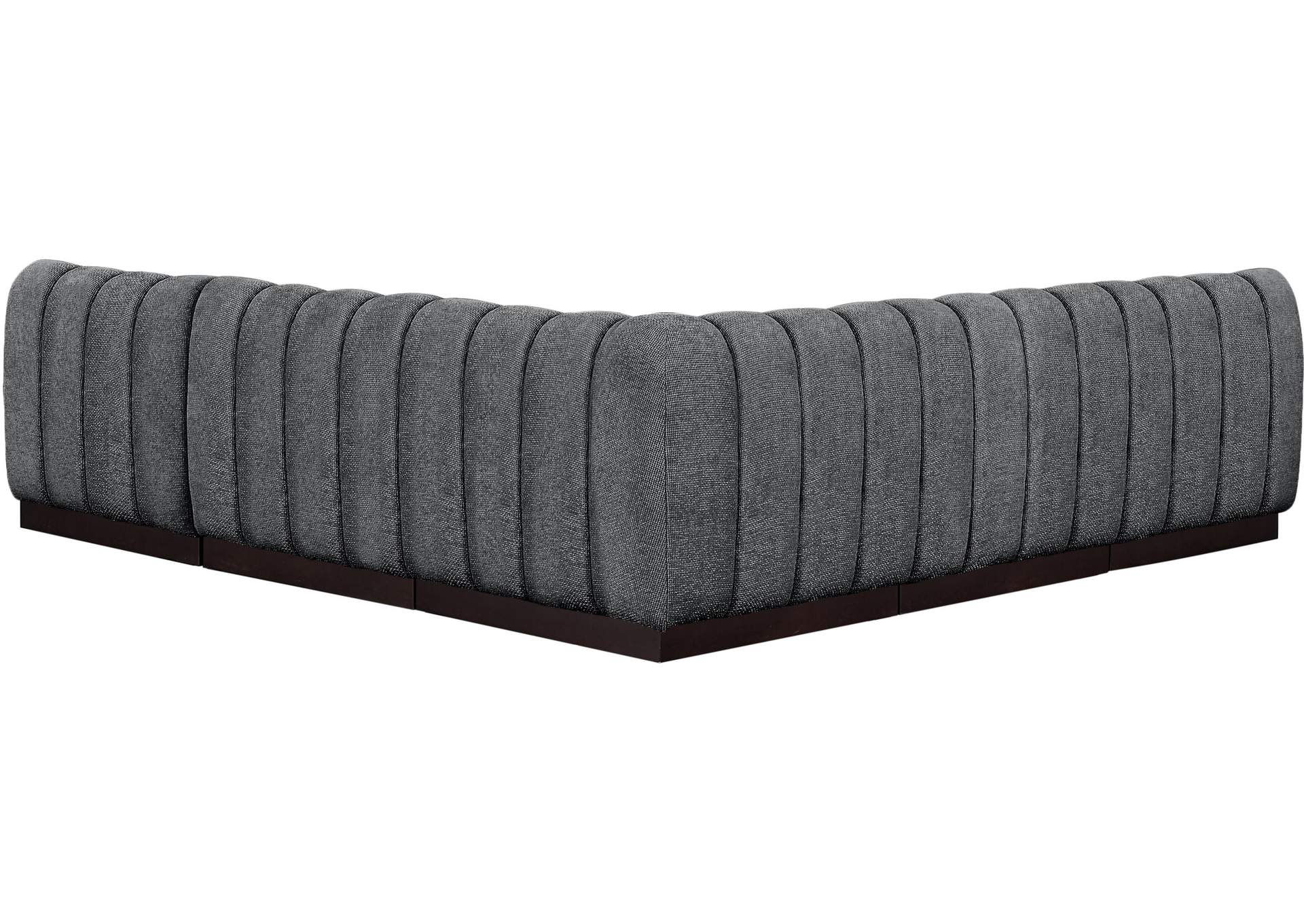 Quinn Grey Chenille Fabric Modular Sectional,Meridian Furniture