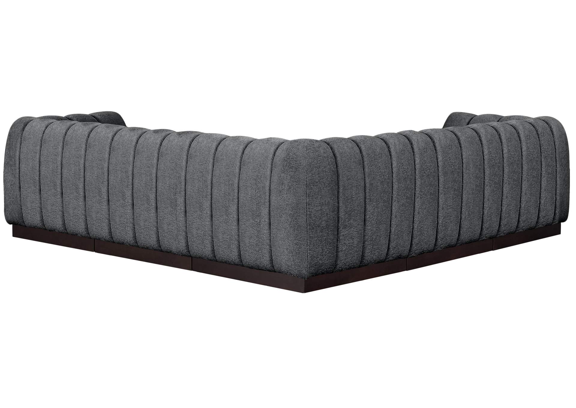 Quinn Grey Chenille Fabric Modular Sectional,Meridian Furniture