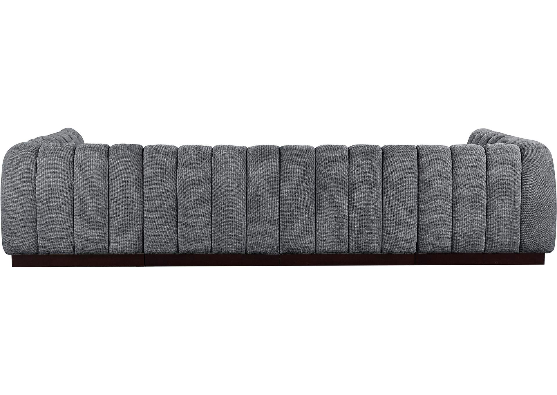 Quinn Grey Chenille Fabric Modular Sectional,Meridian Furniture