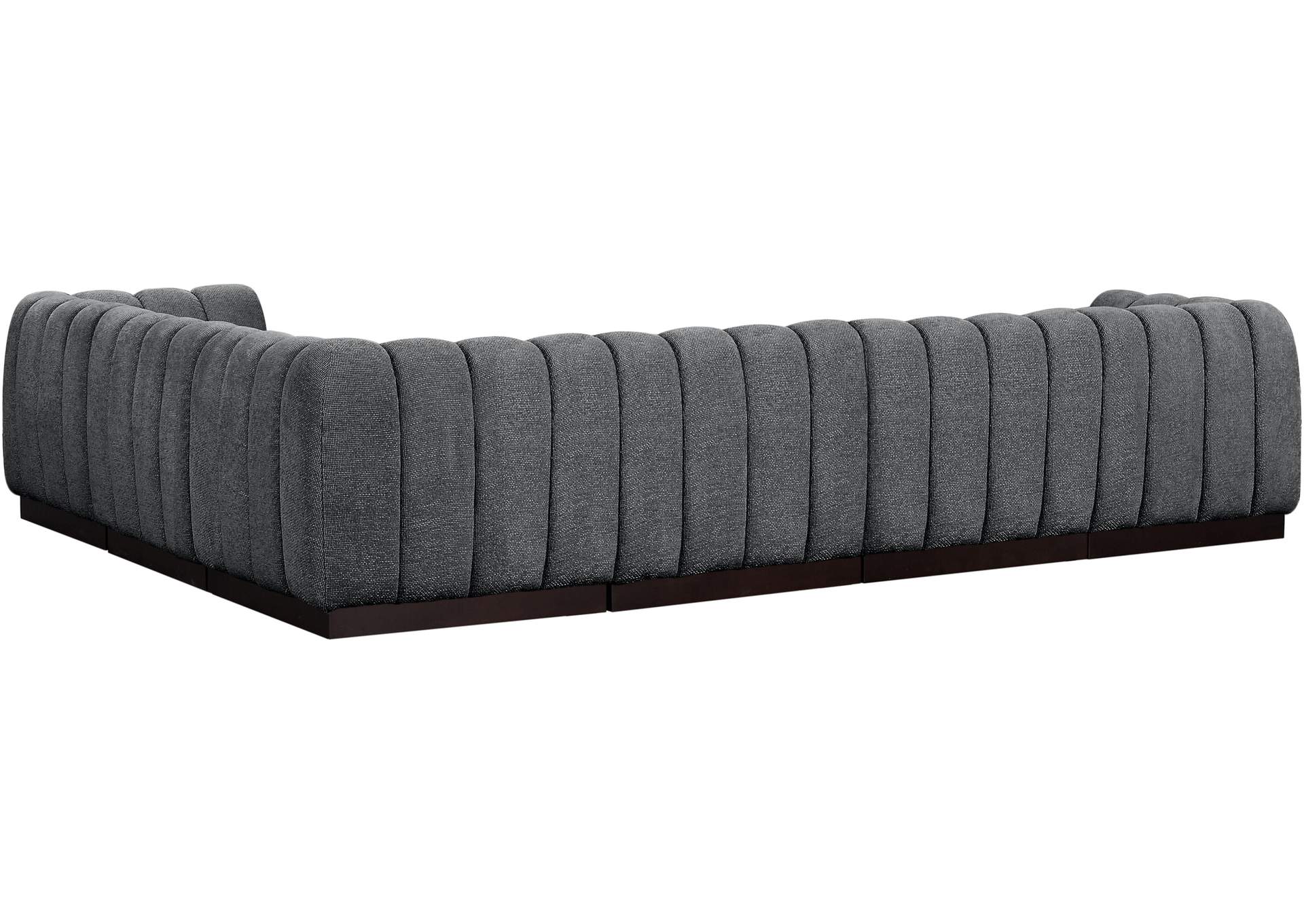 Quinn Grey Chenille Fabric Modular Sectional,Meridian Furniture