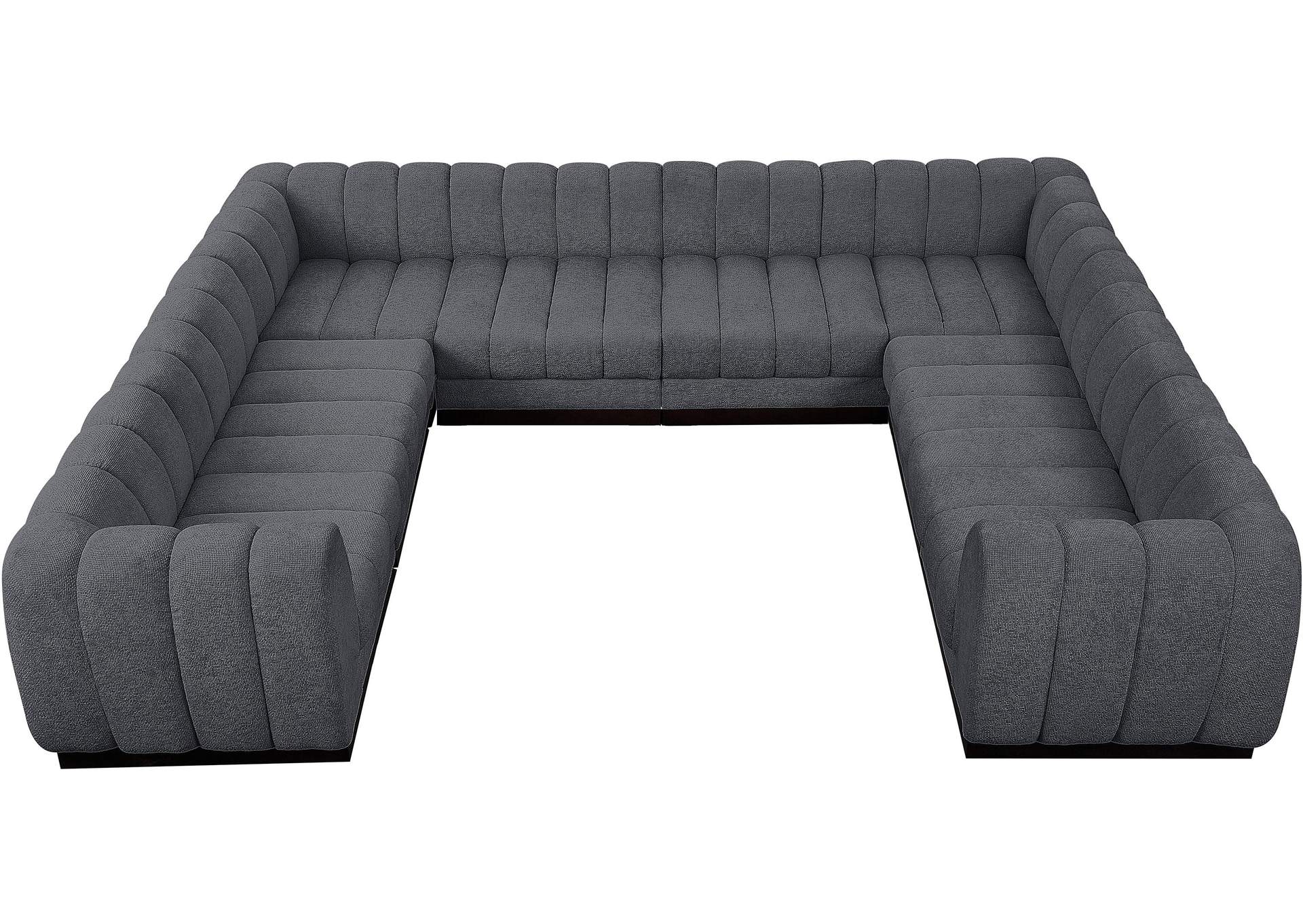 Quinn Grey Chenille Fabric Modular Sectional,Meridian Furniture