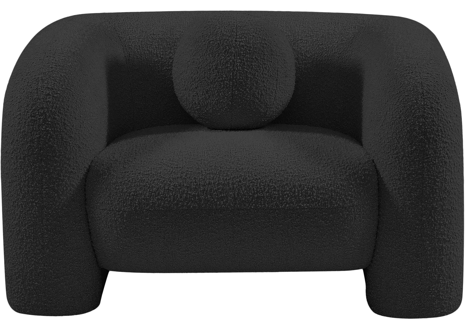 Emory Black Boucle Fabric Chair,Meridian Furniture