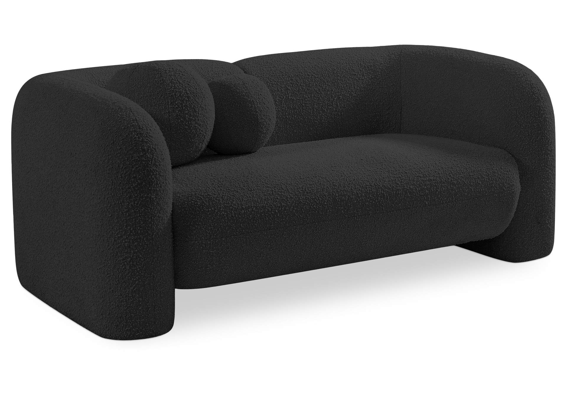 Emory Black Boucle Fabric Loveseat,Meridian Furniture