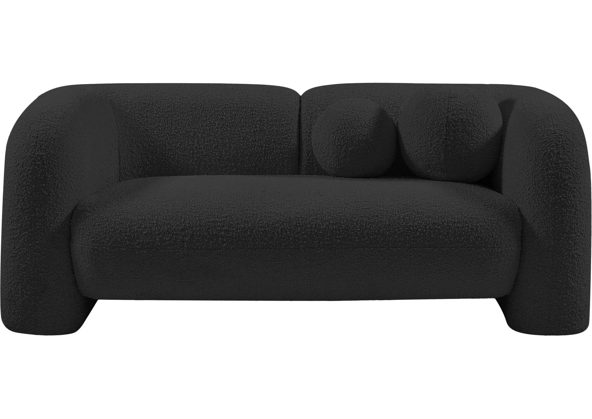 Emory Black Boucle Fabric Loveseat,Meridian Furniture