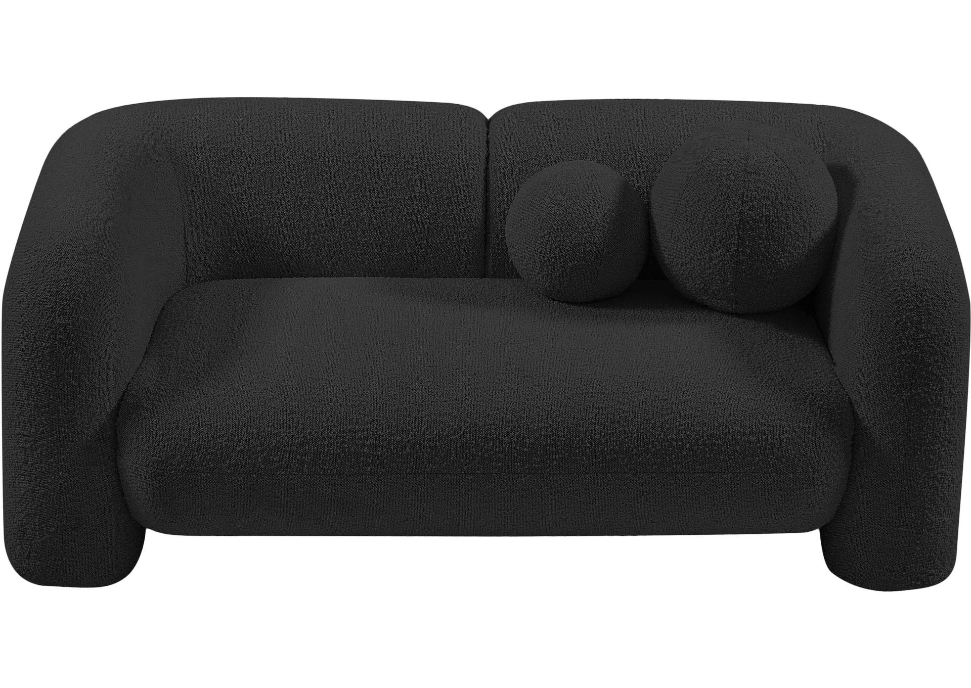 Emory Black Boucle Fabric Loveseat,Meridian Furniture