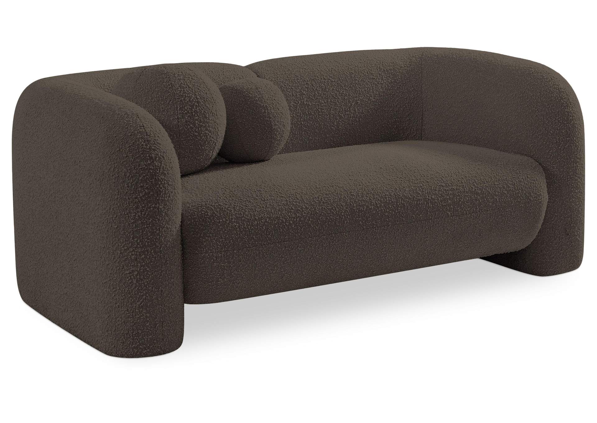 Emory Brown Boucle Fabric Loveseat,Meridian Furniture