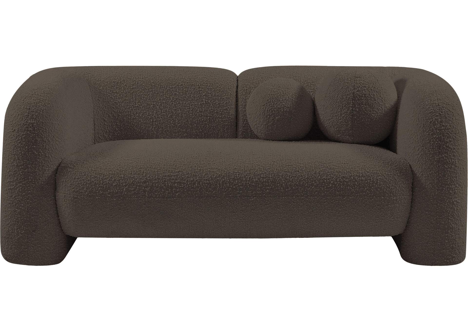 Emory Brown Boucle Fabric Loveseat,Meridian Furniture