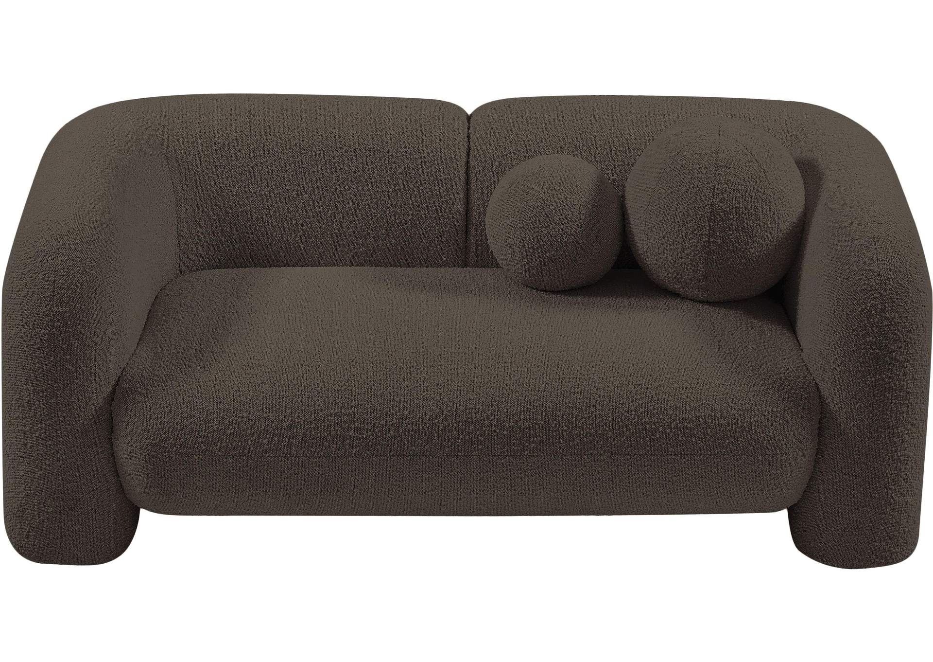 Emory Brown Boucle Fabric Loveseat,Meridian Furniture