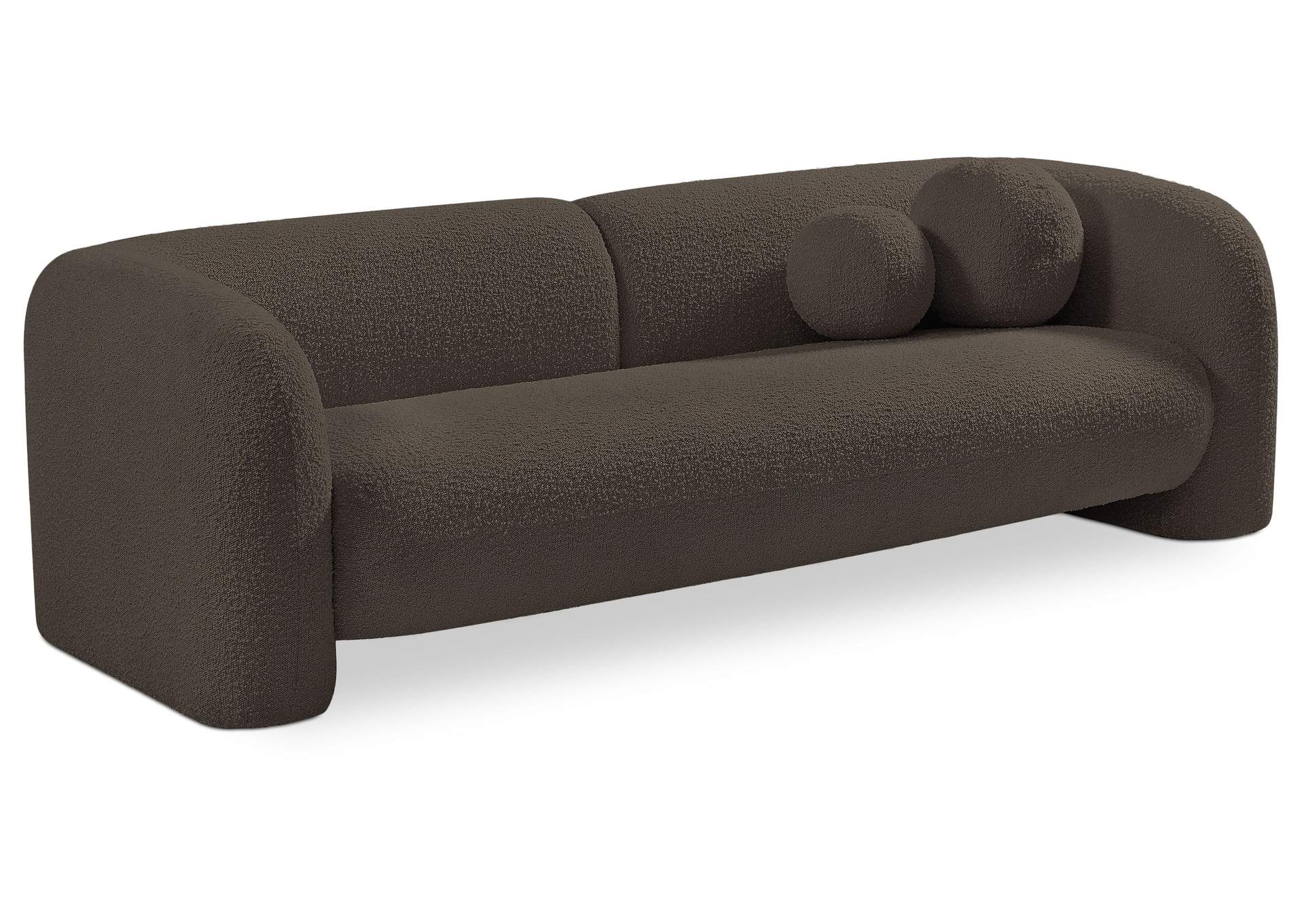 Emory Brown Boucle Fabric Sofa,Meridian Furniture