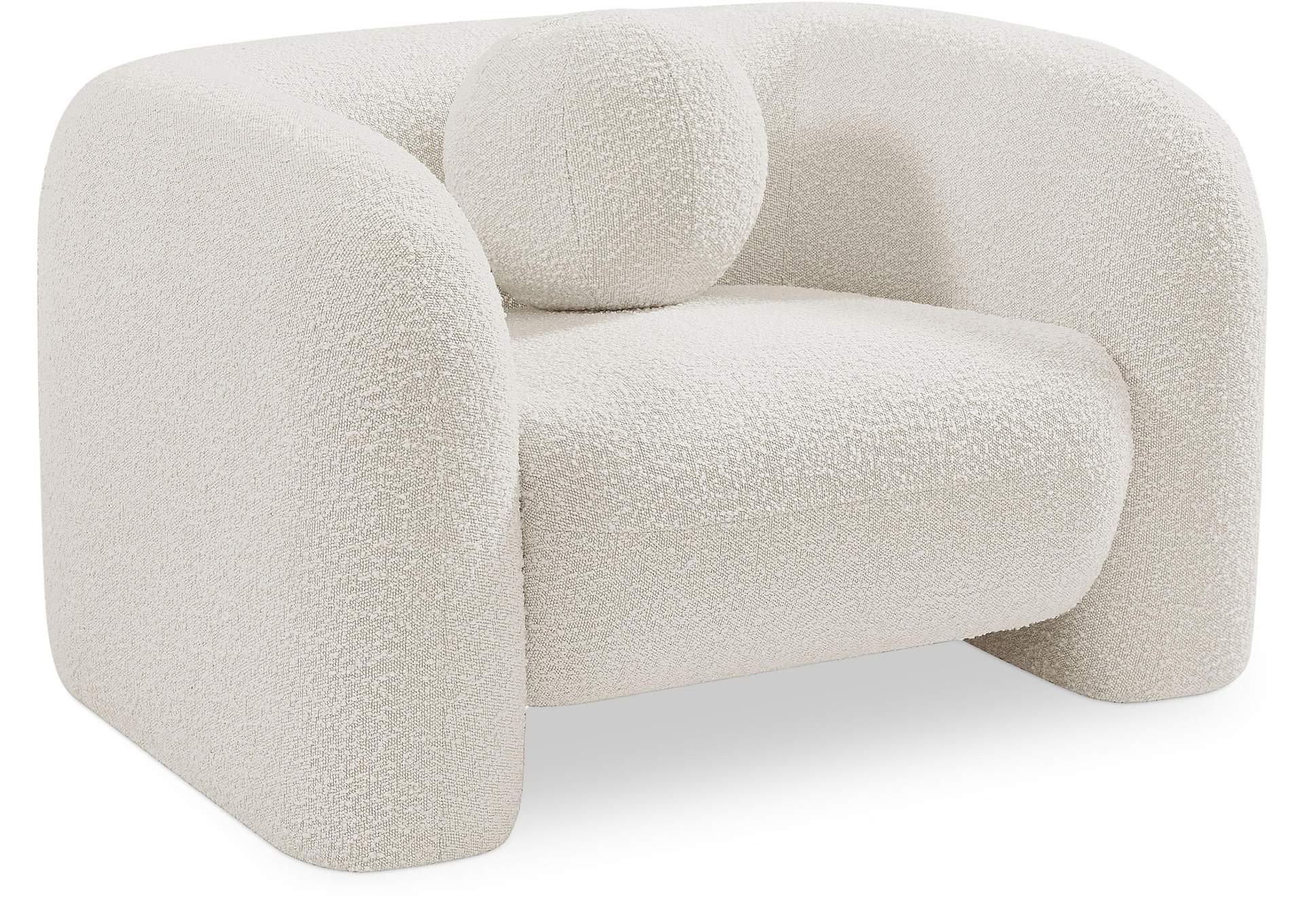 Emory Cream Boucle Fabric Chair,Meridian Furniture