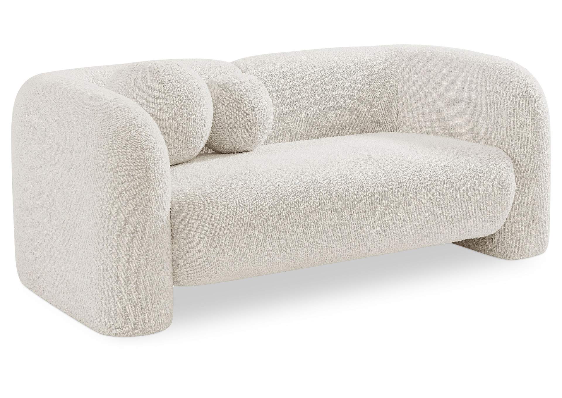 Emory Cream Boucle Fabric Loveseat,Meridian Furniture