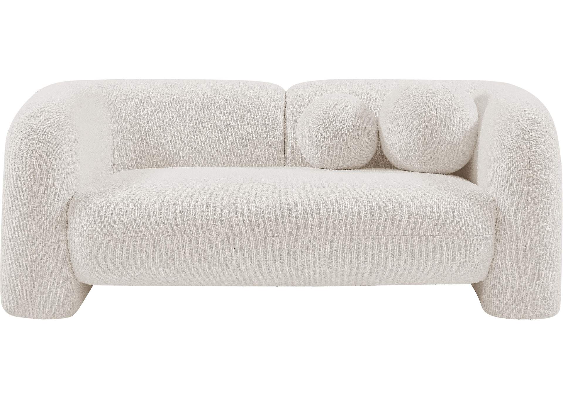 Emory Cream Boucle Fabric Loveseat,Meridian Furniture