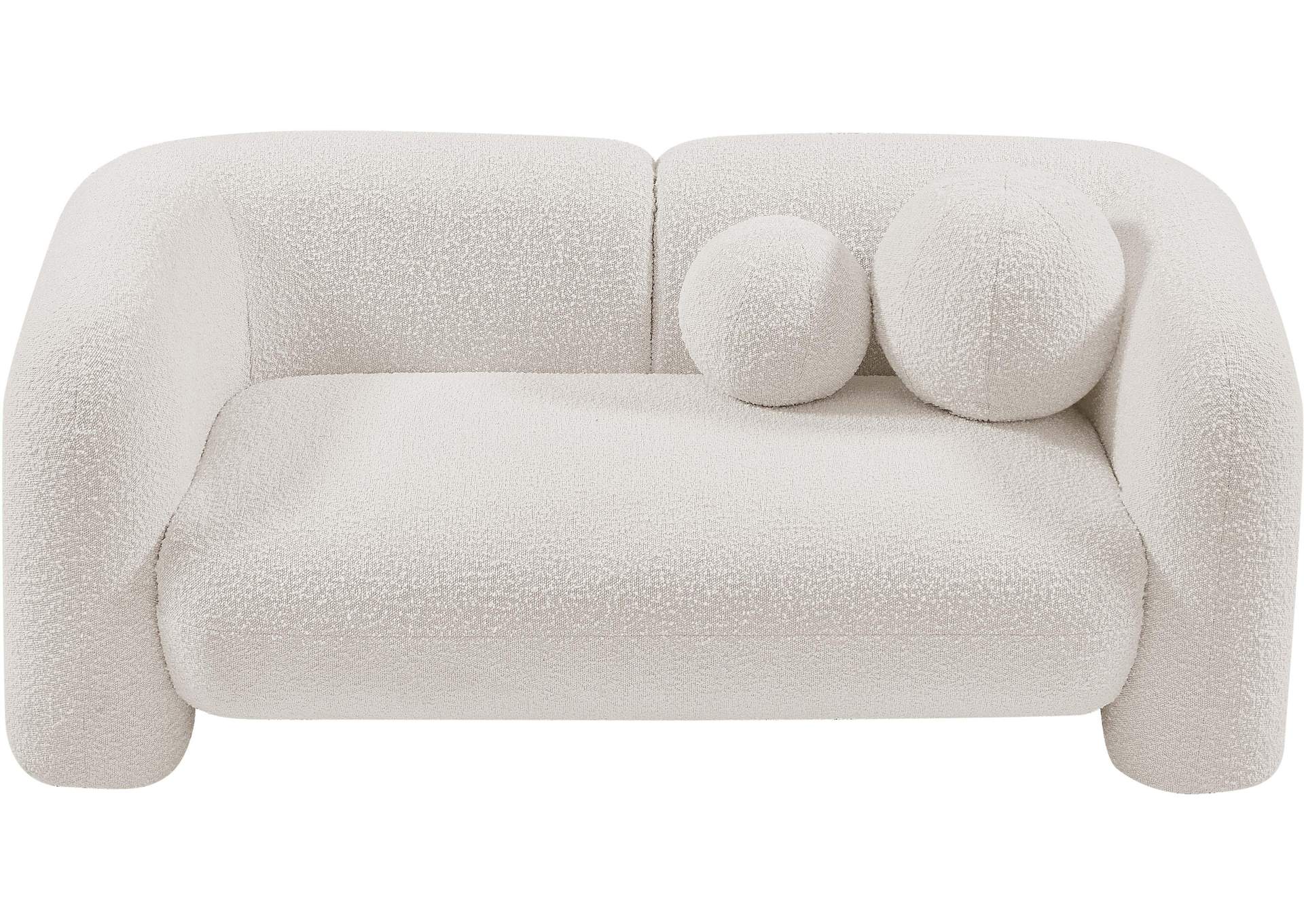 Emory Cream Boucle Fabric Loveseat,Meridian Furniture