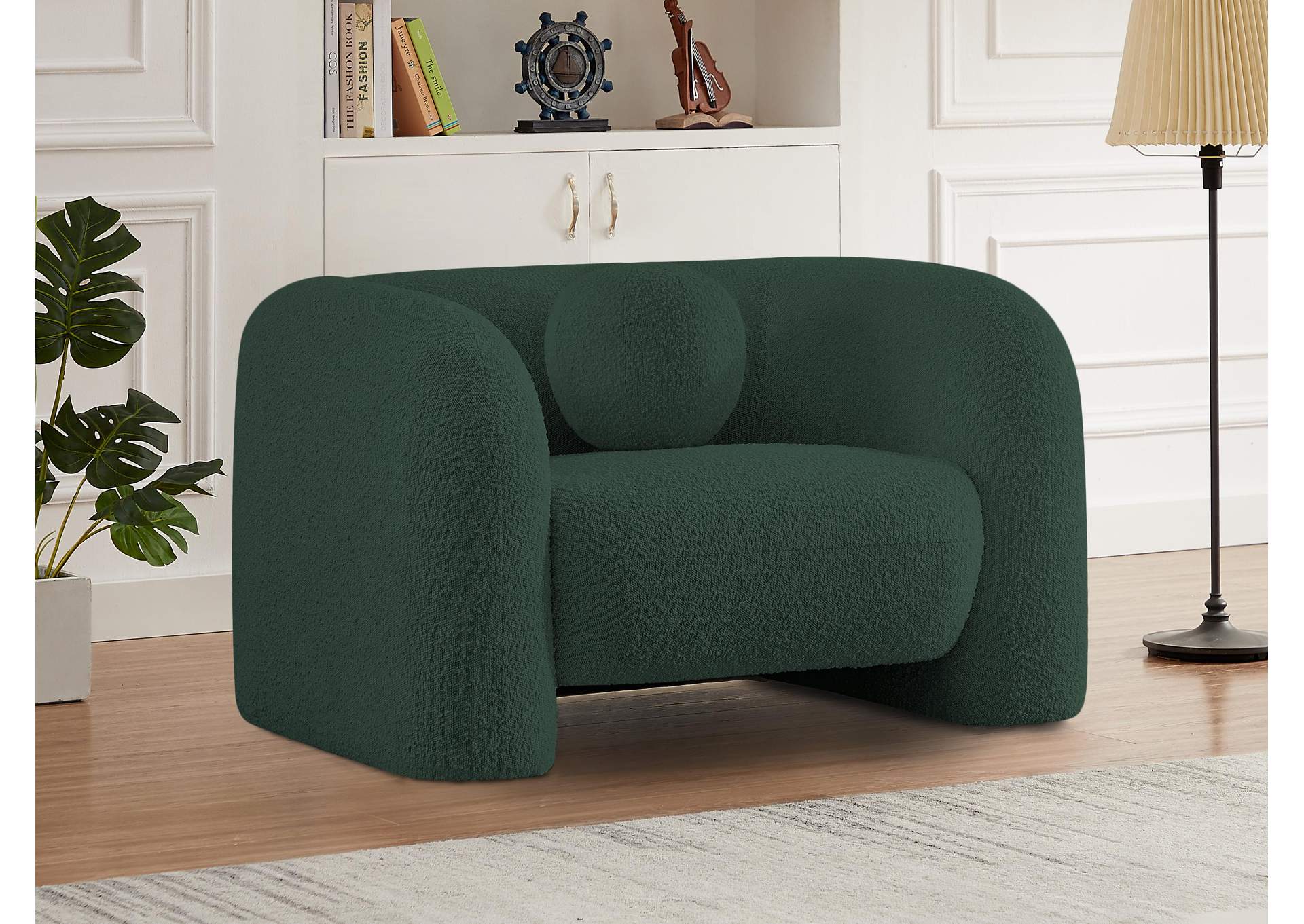 Emory Green Boucle Fabric Chair,Meridian Furniture