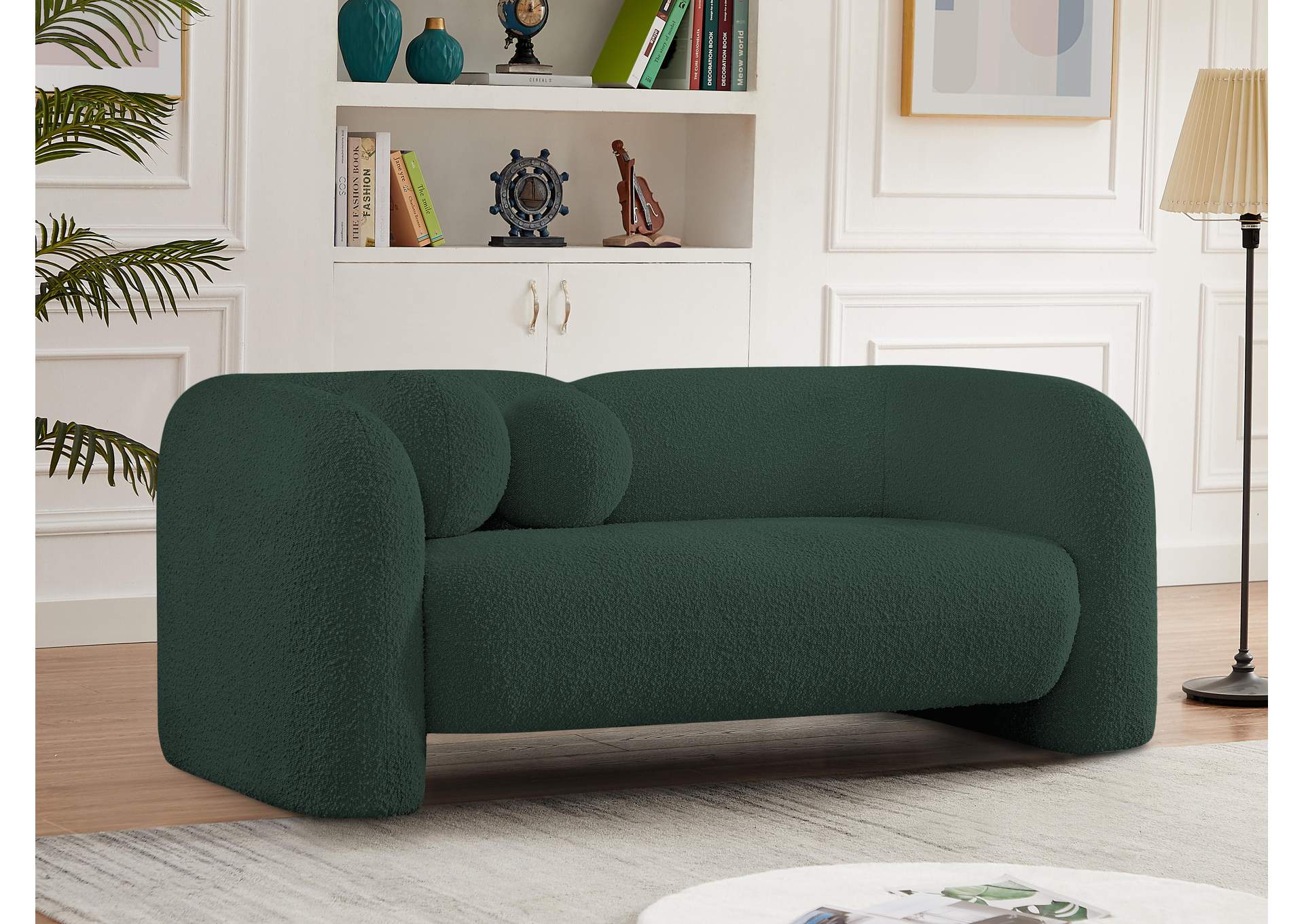 Emory Green Boucle Fabric Loveseat,Meridian Furniture