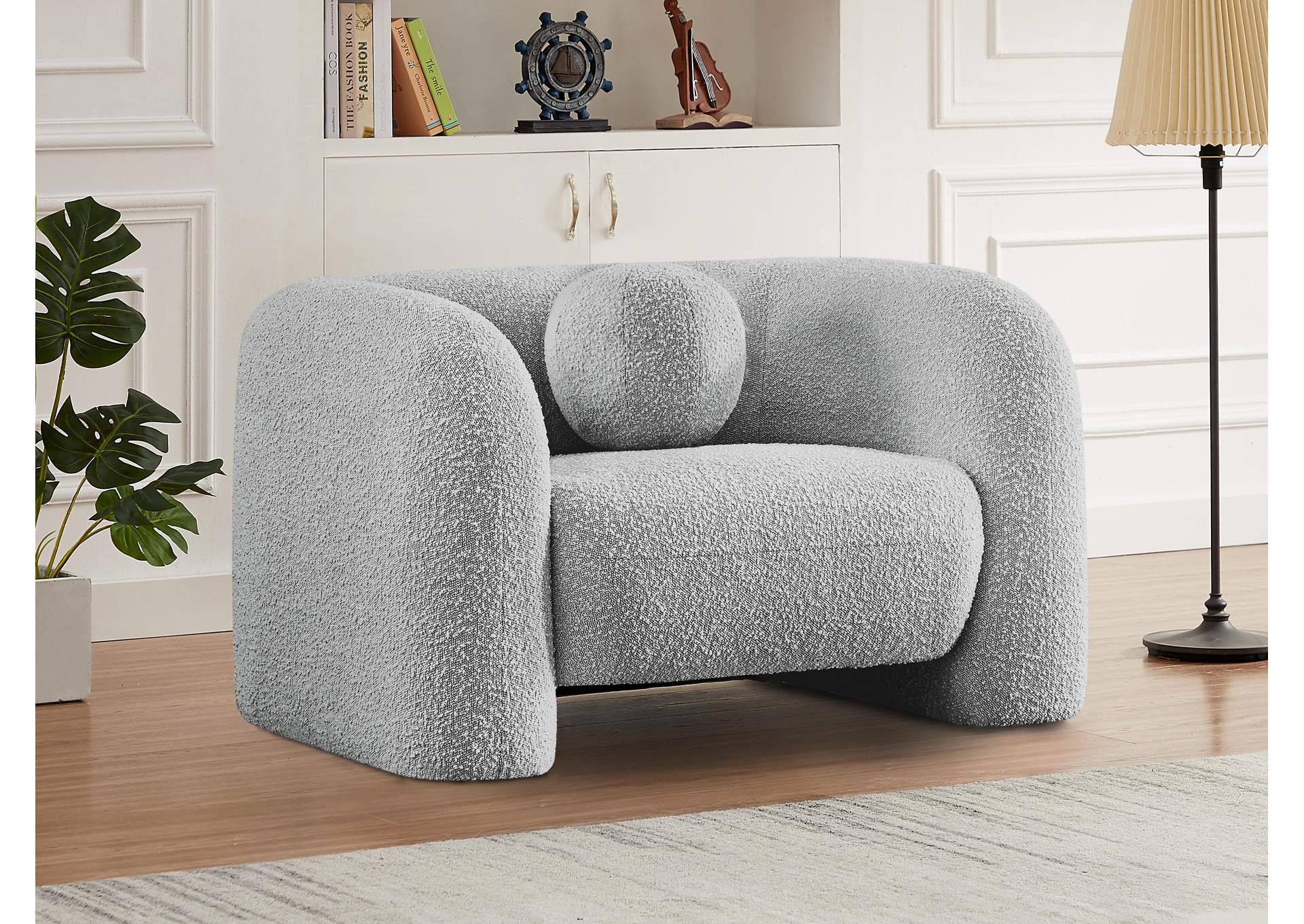 Emory Grey Boucle Fabric Chair,Meridian Furniture