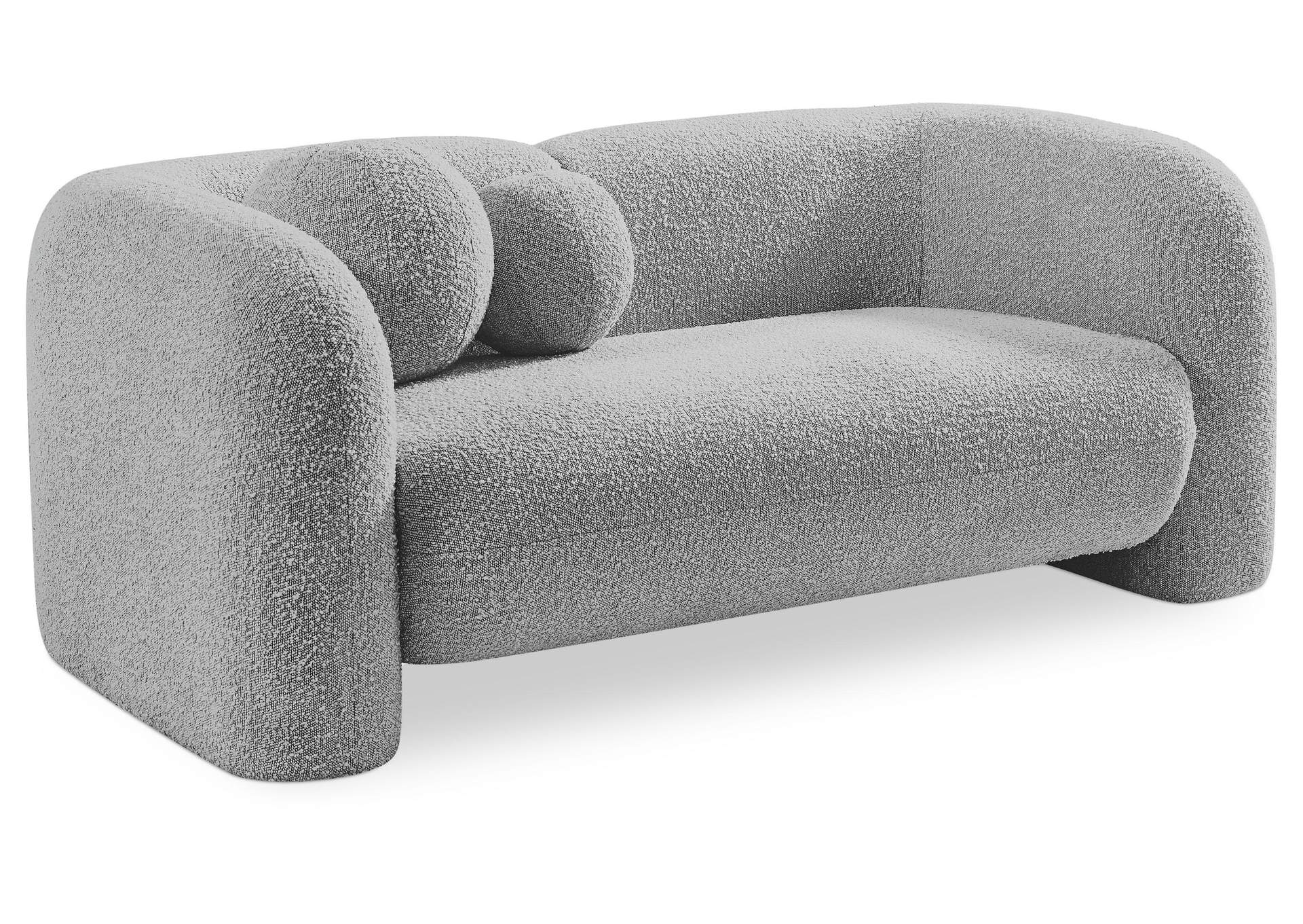 Emory Grey Boucle Fabric Loveseat,Meridian Furniture