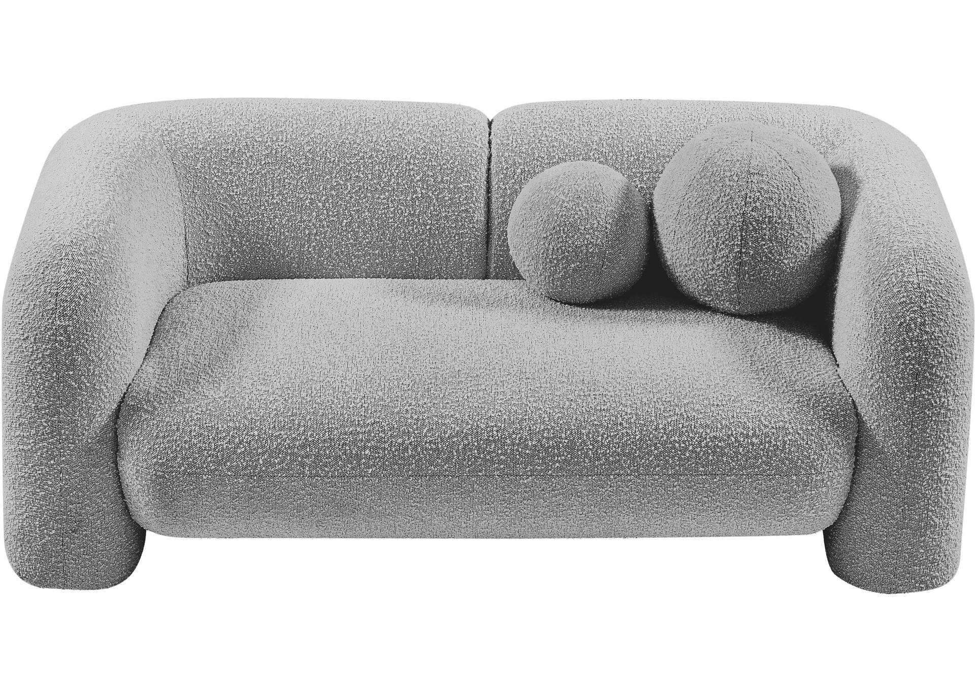 Emory Grey Boucle Fabric Loveseat,Meridian Furniture