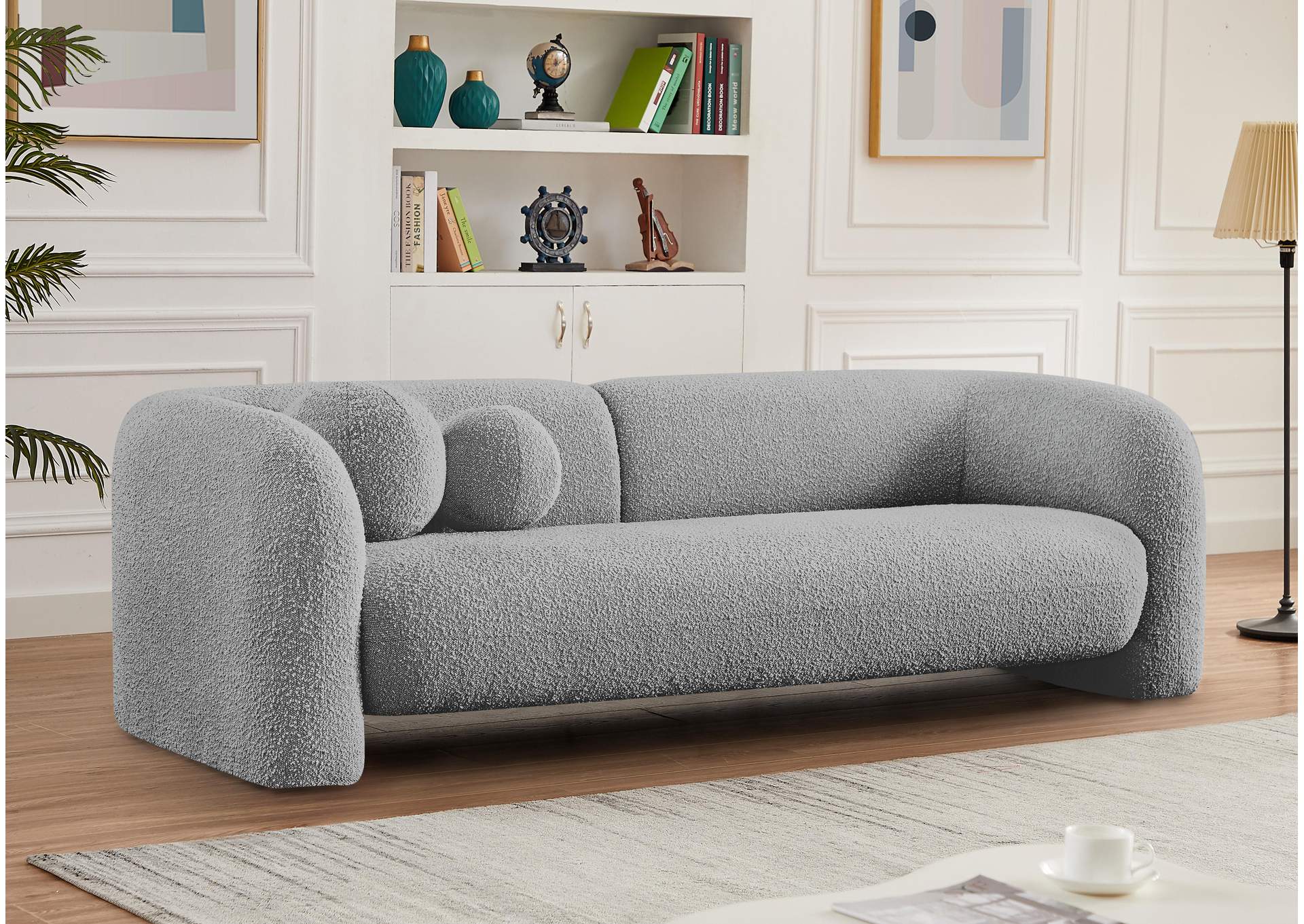 Emory Grey Boucle Fabric Sofa,Meridian Furniture