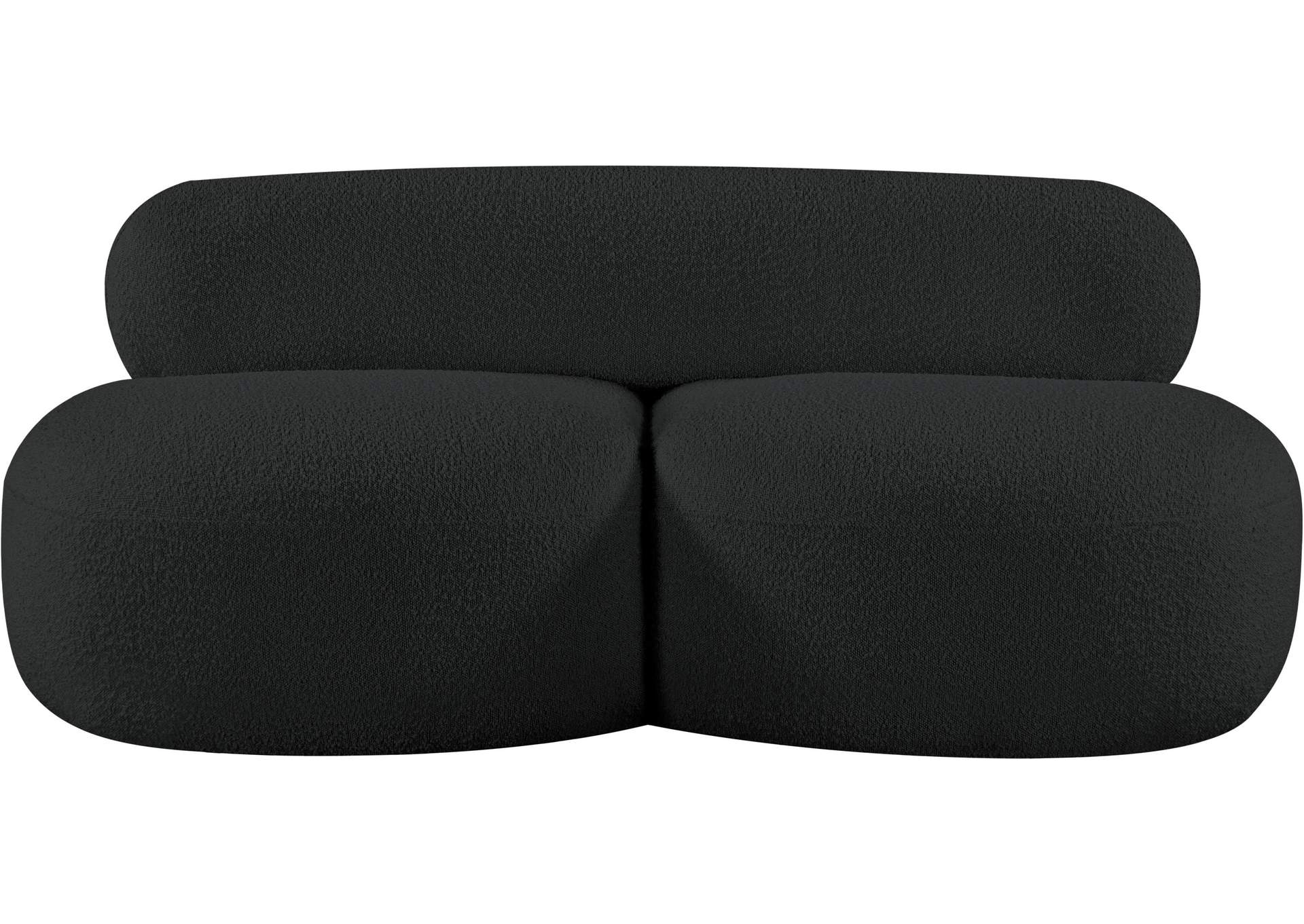 Venti Black Boucle Fabric Loveseat,Meridian Furniture