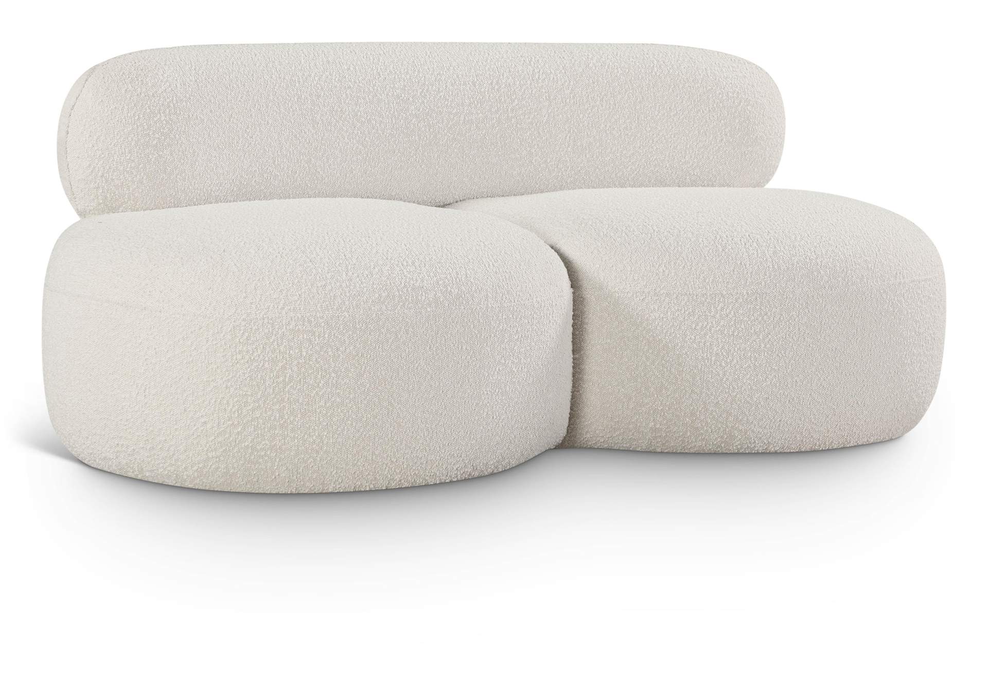 Venti Cream Boucle Fabric Loveseat,Meridian Furniture