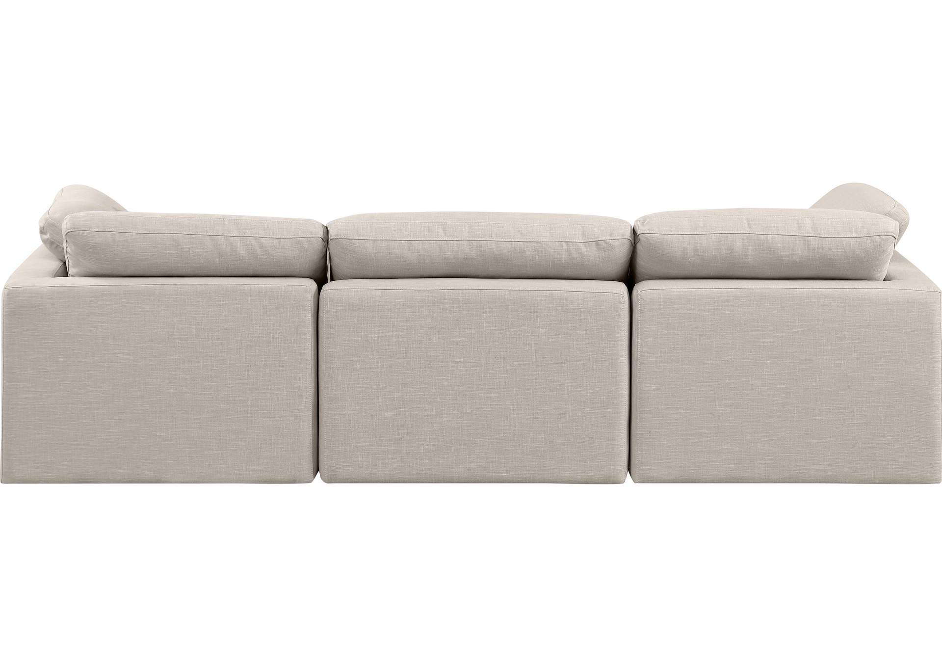 Indulge Beige Linen Textured Fabric Modular Sofa,Meridian Furniture