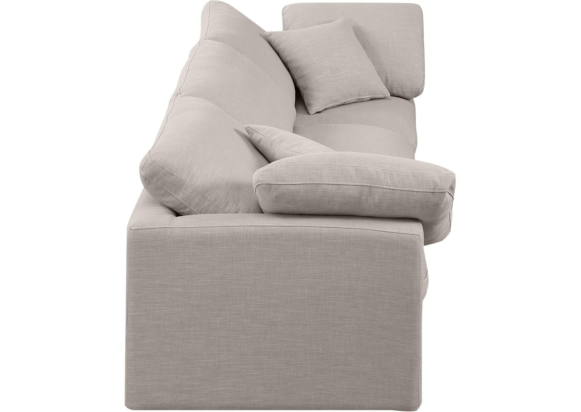 Indulge Beige Linen Textured Fabric Modular Sofa,Meridian Furniture