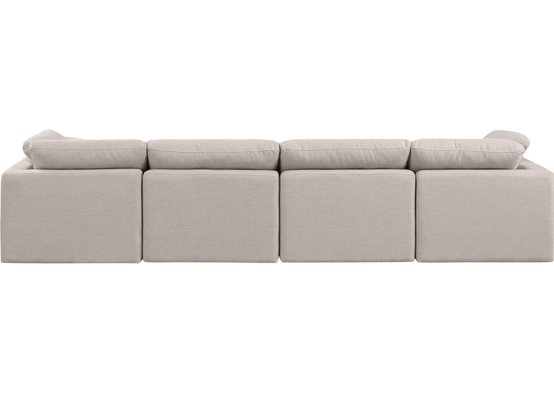 Indulge Beige Linen Textured Fabric Modular Sofa,Meridian Furniture