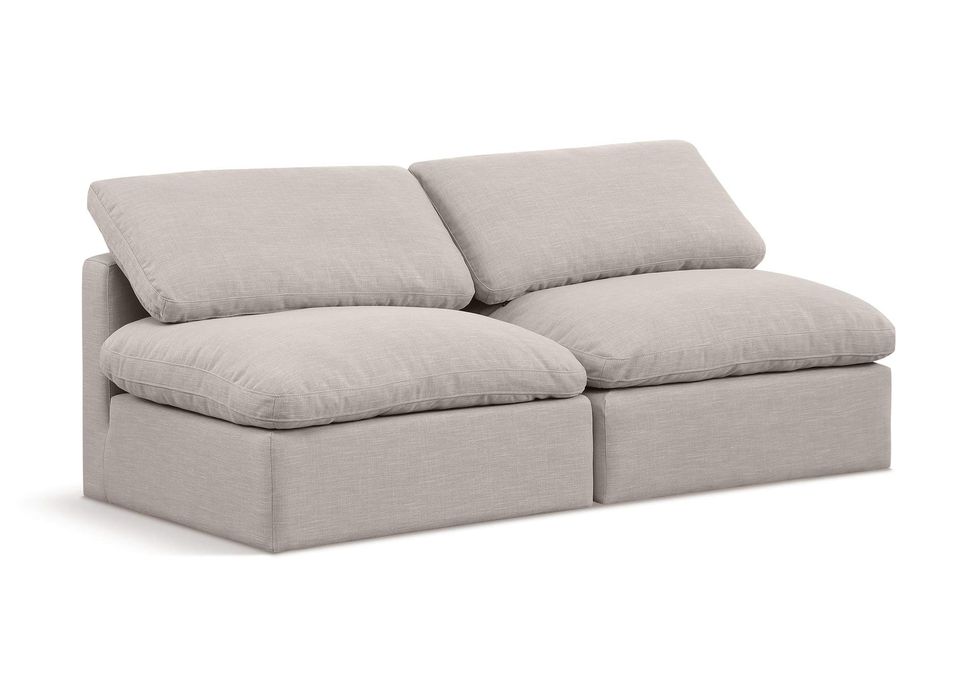 Indulge Beige Linen Textured Fabric Modular Sofa,Meridian Furniture