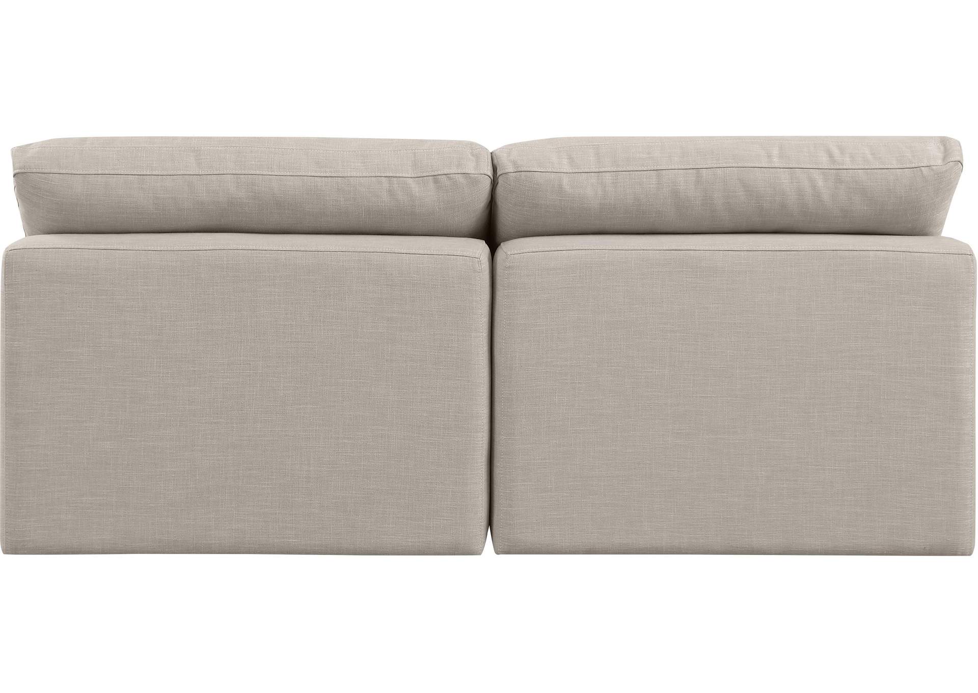 Indulge Beige Linen Textured Fabric Modular Sofa,Meridian Furniture