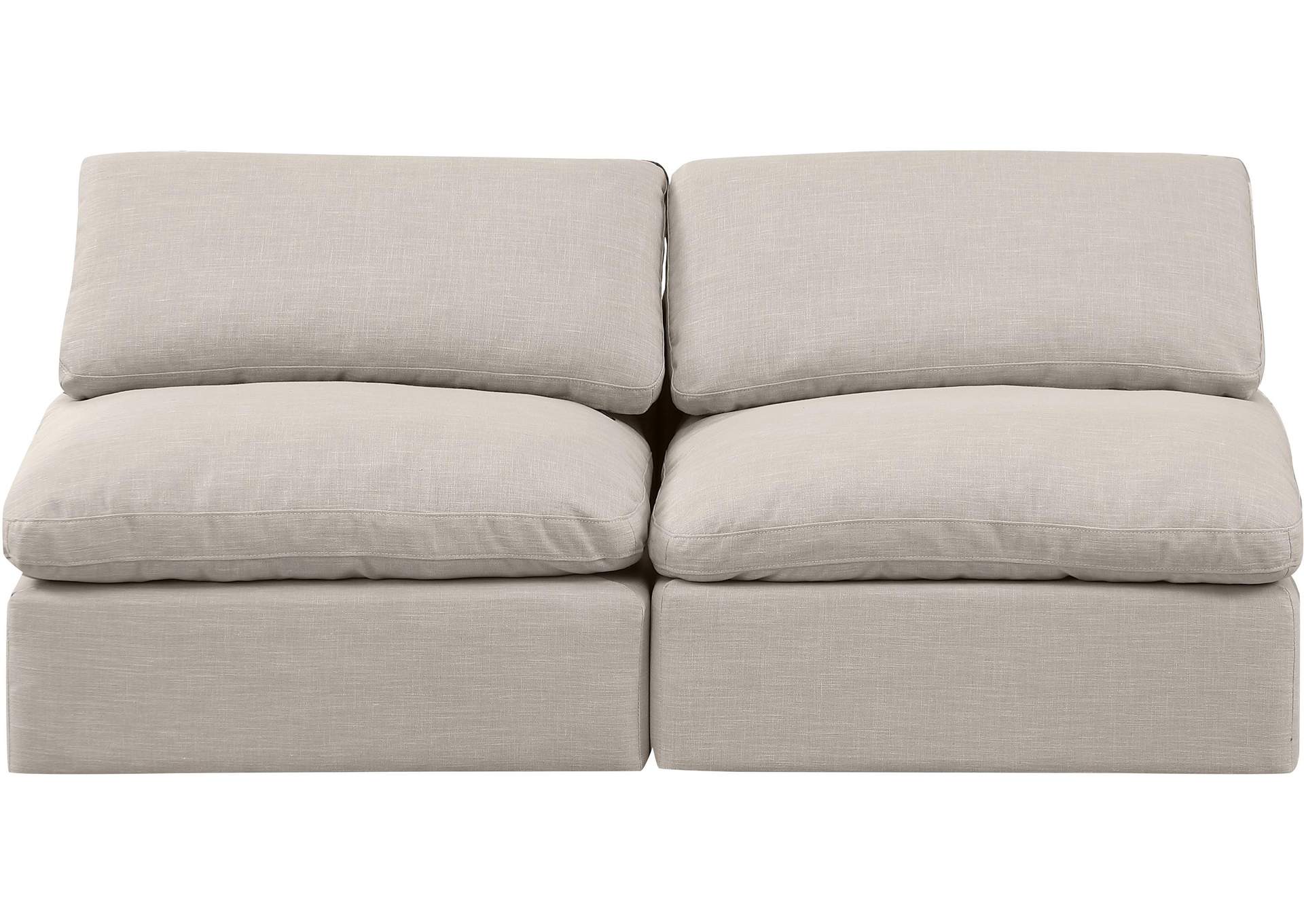 Indulge Beige Linen Textured Fabric Modular Sofa,Meridian Furniture