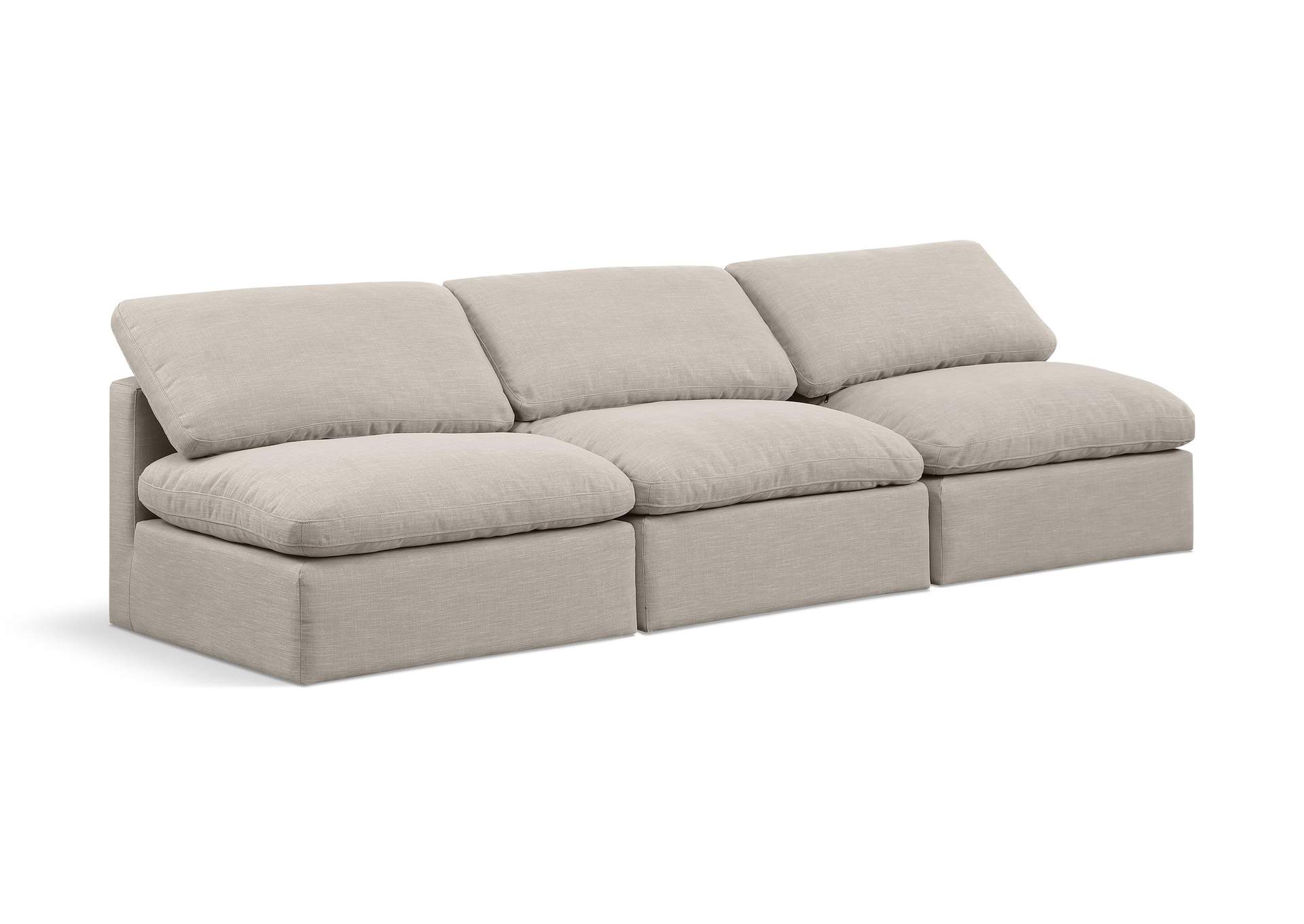 Indulge Beige Linen Textured Fabric Modular Sofa,Meridian Furniture