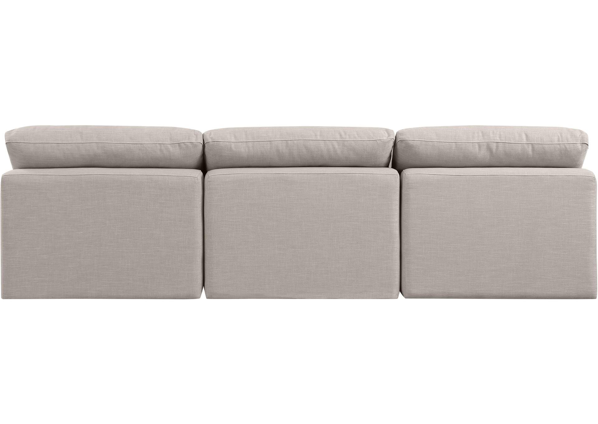 Indulge Beige Linen Textured Fabric Modular Sofa,Meridian Furniture